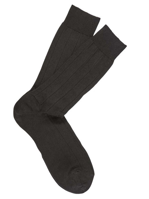 Black Pima Cotton Dress Socks