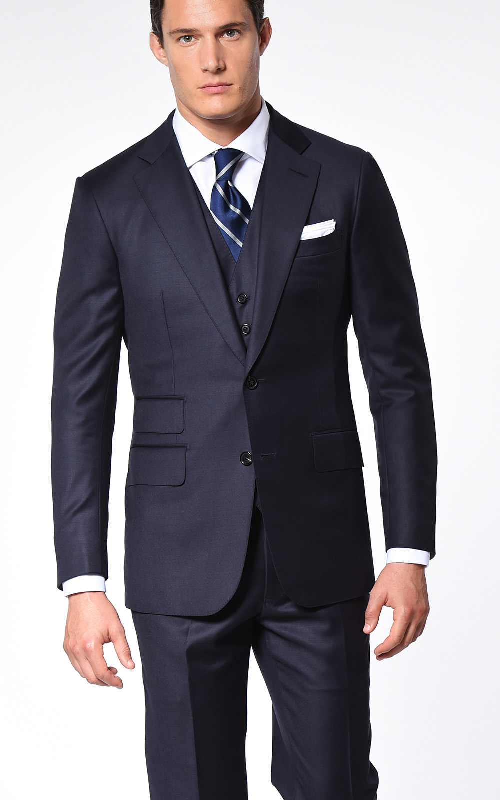 Navy Blue Super 110's Two-Button Bespoke