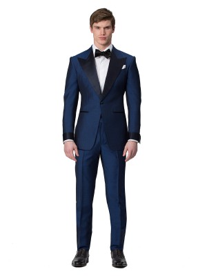 French Blue Mohair & Silk Bespoke Formal Trouser
