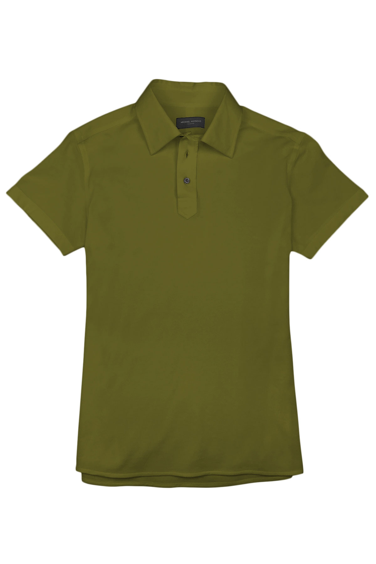 Classic Short Sleeve Stone Washed Military Green Pique Polo Shirt