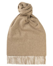 Fawn Solid Wide Cashmere Scarf