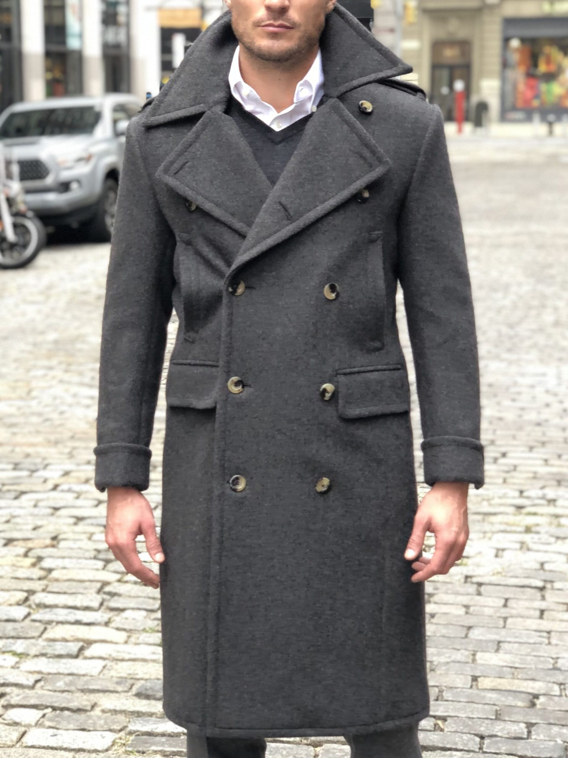 Charcoal grey overcoat hotsell