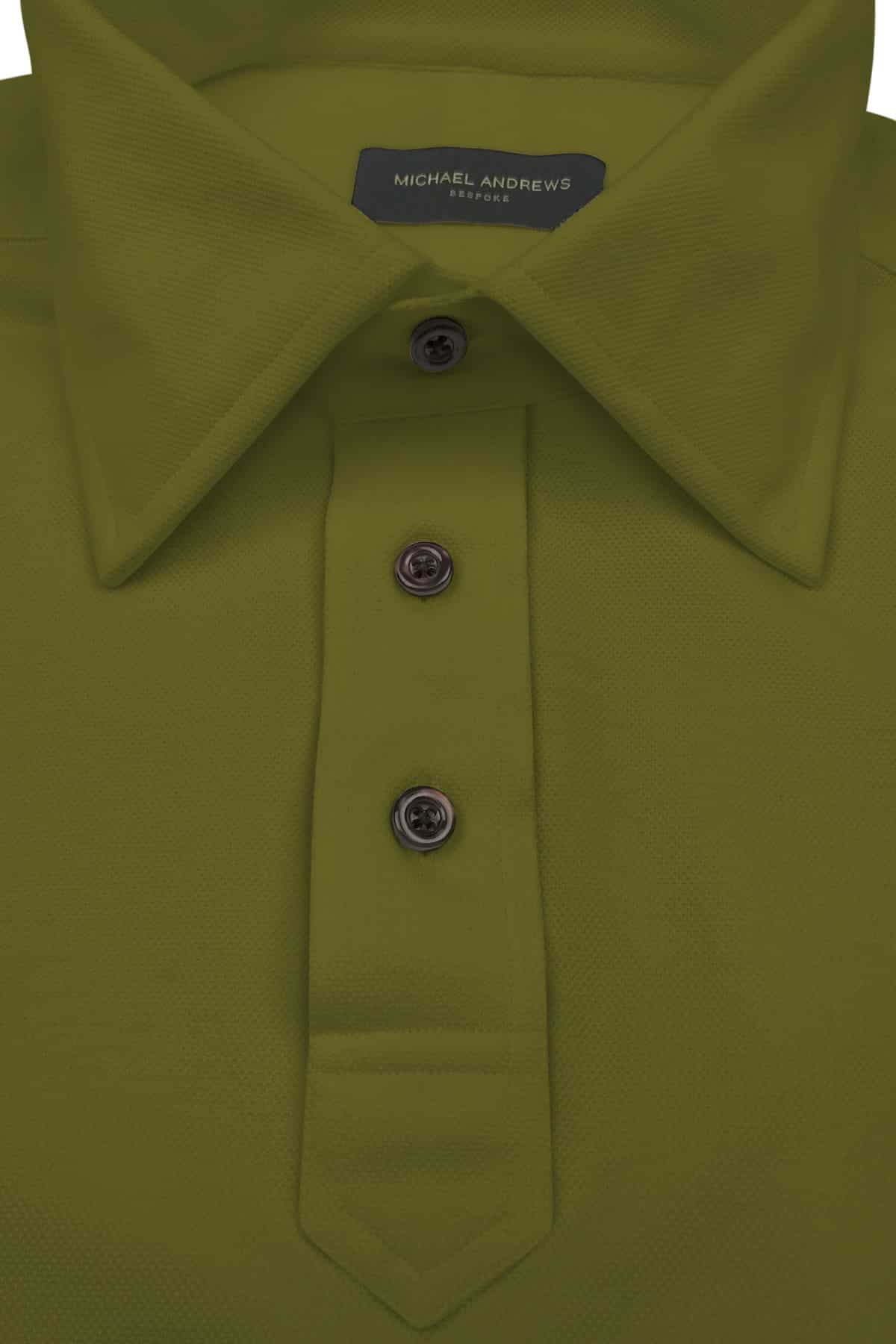 Olive green polo button down best sale