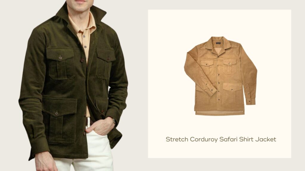 5 FABRICS FOR FALL Graphic Corduroy overshirt