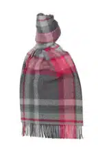 Pink x Grey Diamond Check Lambswool Scarf