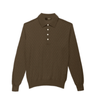 Mink Silk Cashmere Honeycomb Polo