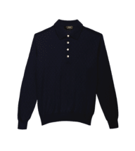 Navy Silk Cashmere Honeycomb Polo